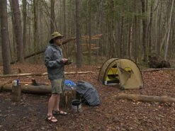 Hilleberg Nammatj 3 -Tent Specialty Store Nammatj 3 rainy breakfast at Cane Creek campsite