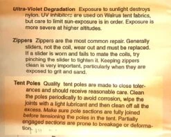 Walrus Cascade Condo -Tent Specialty Store v walrus cascade condo instructions PROPER CARE pg9B